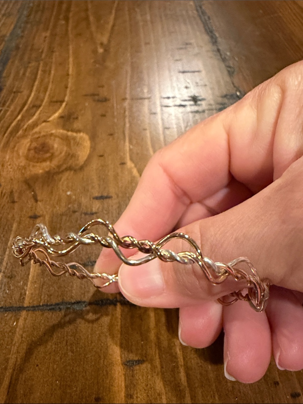 Ronaldo Gold and Silver Twisted Vine Bangle Bracelet - Women Jewelry